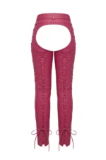 Rose Rider Elite Women's Big & Tall Leather Motorcycle Chaps Back View