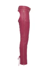 Rose Rider Elite Women's Big & Tall Leather Motorcycle Chaps Side View