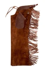 Rugged Brown Suede Fringe Shotgun Chaps