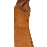Rugged Tan Suede Batwing Chaps with Scalloped Leather Trim