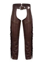 Rust Horizon Big & Tall Fringe Leather Motorcycle Chaps