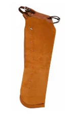 Rustic Trail Shotgun Chaps with Brown Leather Accents Side View