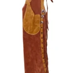 Rustic Two-Tone Leather Fringe Shotgun Chaps