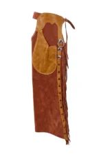 Rustic Two-Tone Leather Fringe Shotgun Chaps