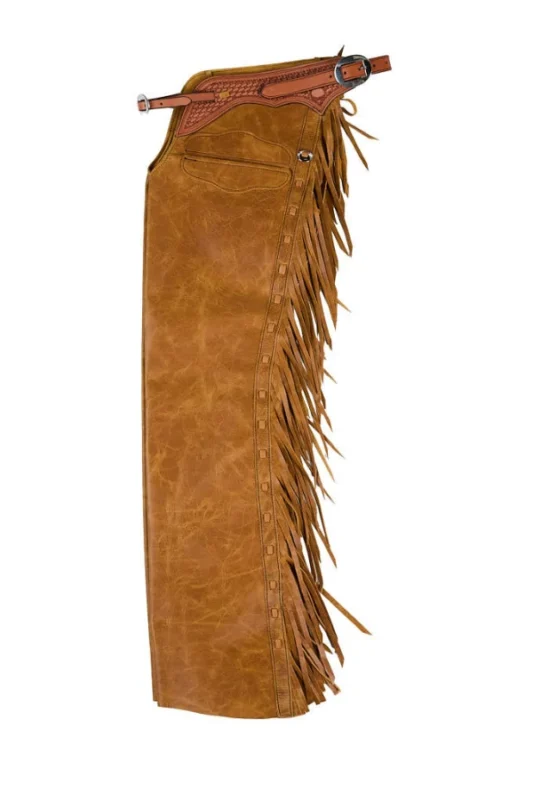 Saddle Ridge Embossed Leather Fringe Shotgun Chaps