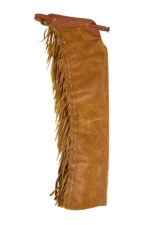 Saddle Ridge Embossed Leather Fringe Shotgun Chaps Side View