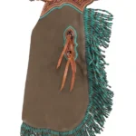 Sagebrush Turquoise Youth Western Chaps with Tooled Leather Yoke