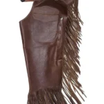 Shadow Creek Leather Chink Chaps with Long Fringe and Utility Pocket