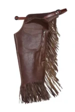 Shadow Creek Leather Chink Chaps with Long Fringe and Utility Pocket