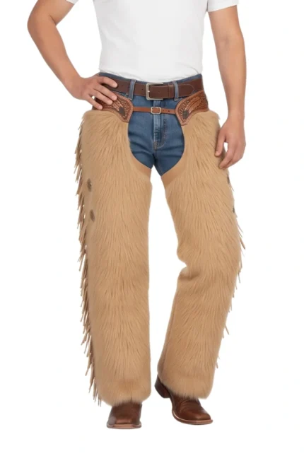 Sierra Tan Woolies Chaps with Leather Fringe