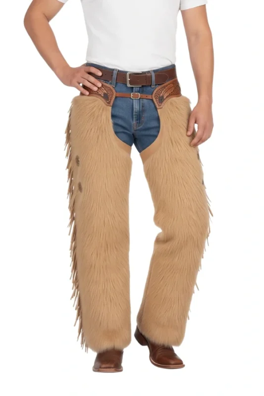 Sierra Tan Woolies Chaps with Leather Fringe