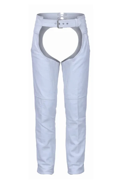 Snowline Stretch Women's White Leather Motorcycle Chaps