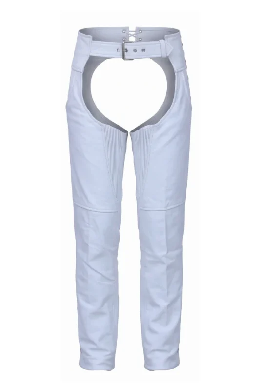 Snowline Stretch Women's White Leather Motorcycle Chaps