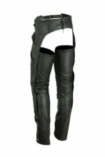 stealthshield black winter leather chaps side