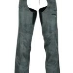 Storm Gray Women's Vintage Leather Motorcycle Chaps