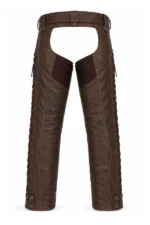 TerraVent Explorer Unisex Brown Leather Motorcycle Chaps Back View