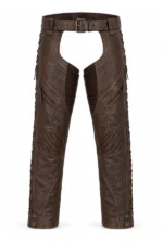 TerraVent Explorer Unisex Brown Leather Motorcycle Chaps