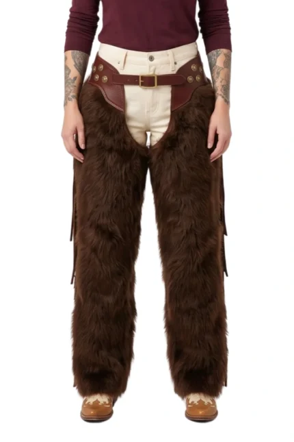 Timber Creek Brown Woolies Chaps with Long Fringe