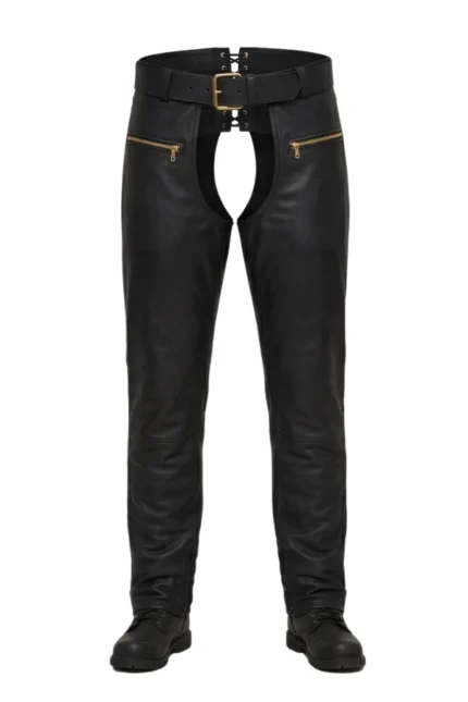 Titan Classic Big & Tall Leather Motorcycle Chaps