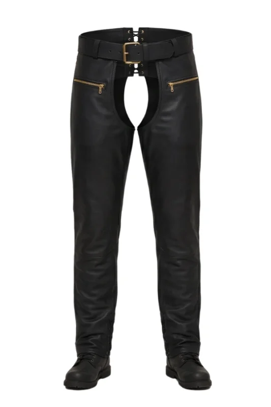 Titan Classic Big & Tall Leather Motorcycle Chaps