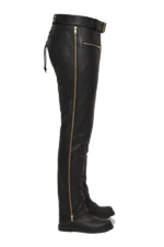 Titan Classic Big & Tall Leather Motorcycle Chaps Side View