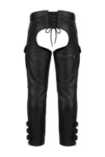 Titan Forge Outback Big & Tall Leather Motorcycle Chaps Back View