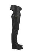 TitanTrail Summit Big & Tall Leather Motorcycle Chaps Side View