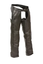 TourGuard AirRide Unisex Leather Motorcycle Chaps Full-Length Side Zipper Details