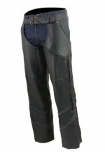 TourGuard AirRide Unisex Leather Motorcycle Chaps Full-Length Side Zipper Detail