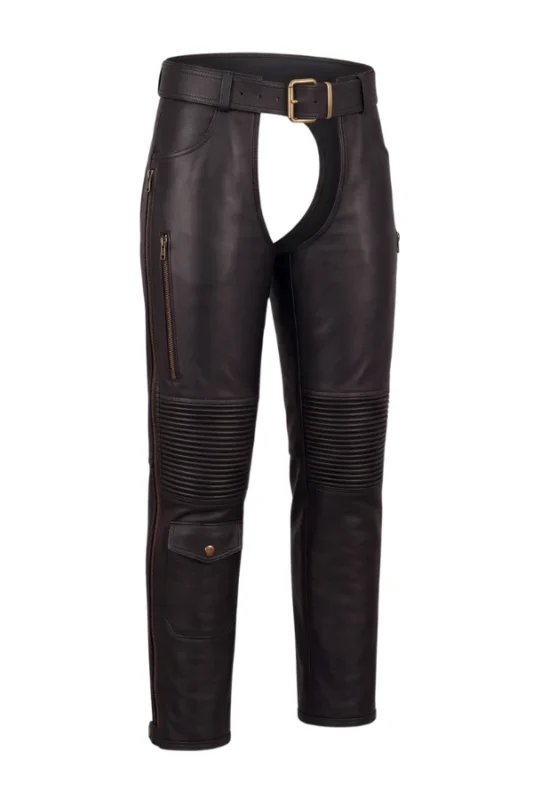 Trail Master Big & Tall Leather Motorcycle Chaps