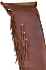 Trailblazer Heritage Leather Chink Chaps with Long Fringe Details View