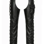 TrailGuard Ranger Unisex Leather Motorcycle Chaps with Utility Pocket