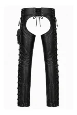 TrailGuard Ranger Unisex Leather Motorcycle Chaps with Utility Pocket Back View