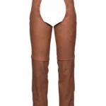 Trailmark Brown Leather Motorcycle Chaps for Men