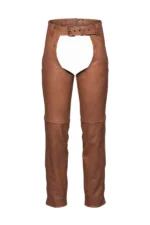 Trailmark Brown Leather Motorcycle Chaps for Men