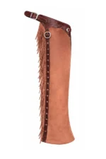 Two-Tone Western Fringe Shotgun Chaps Side View