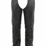 unisex black winter leather motorcycle chaps