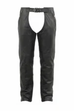 unisex black winter leather motorcycle chaps