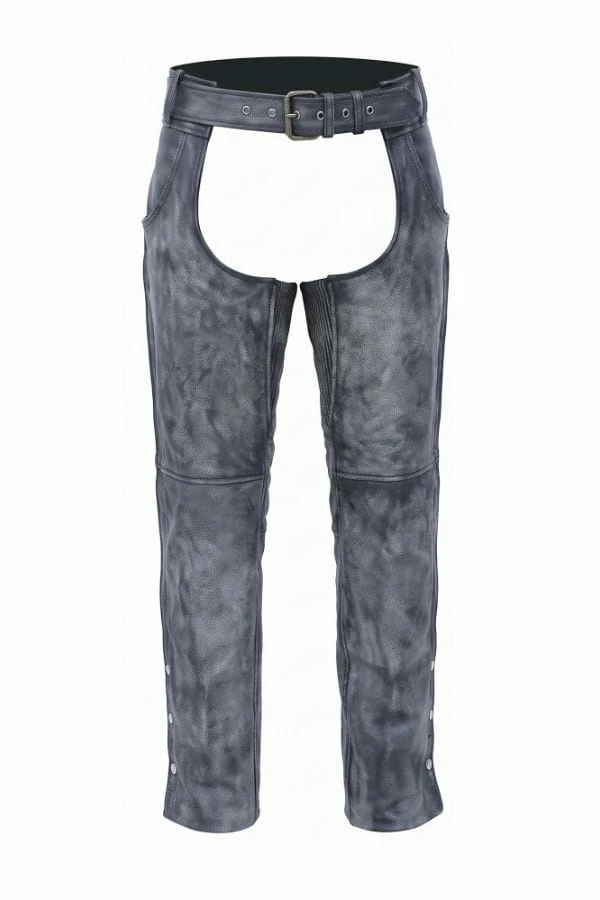 unisex-charcoal-winter-leather-motorcycle-chaps-front unisex charcoal winter leather motorcycle chaps front