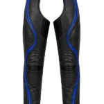 VelocityFlow Apex Blue Unisex Leather Motorcycle Chaps