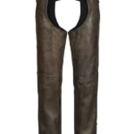 Vintage Brown Leather Motorcycle Chaps