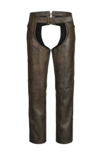 Vintage Brown Leather Motorcycle Chaps