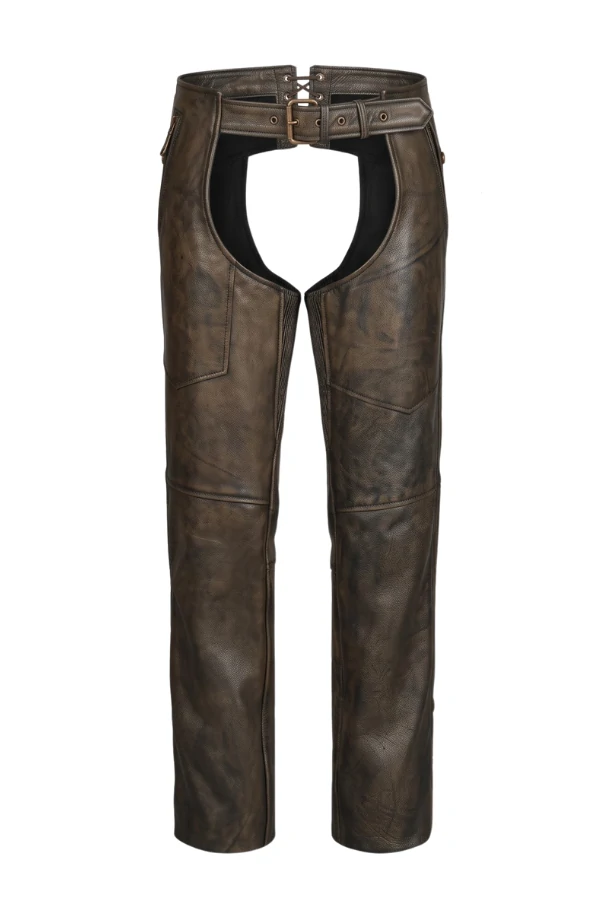 vintage-brown-leather-motorcycle-chaps Vintage Brown Leather Motorcycle Chaps